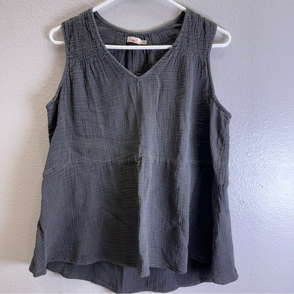 Faherty Tank Top Size Small Gray Casual Beach Top Womens Organic Cotton - Picture 1 of 5